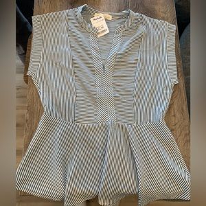 Junior XL fitted blue and white striped tunic